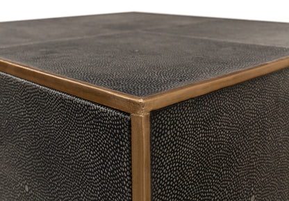 GIDEON SHAGREEN 3 DRAWER SIDE TABLE - GREY