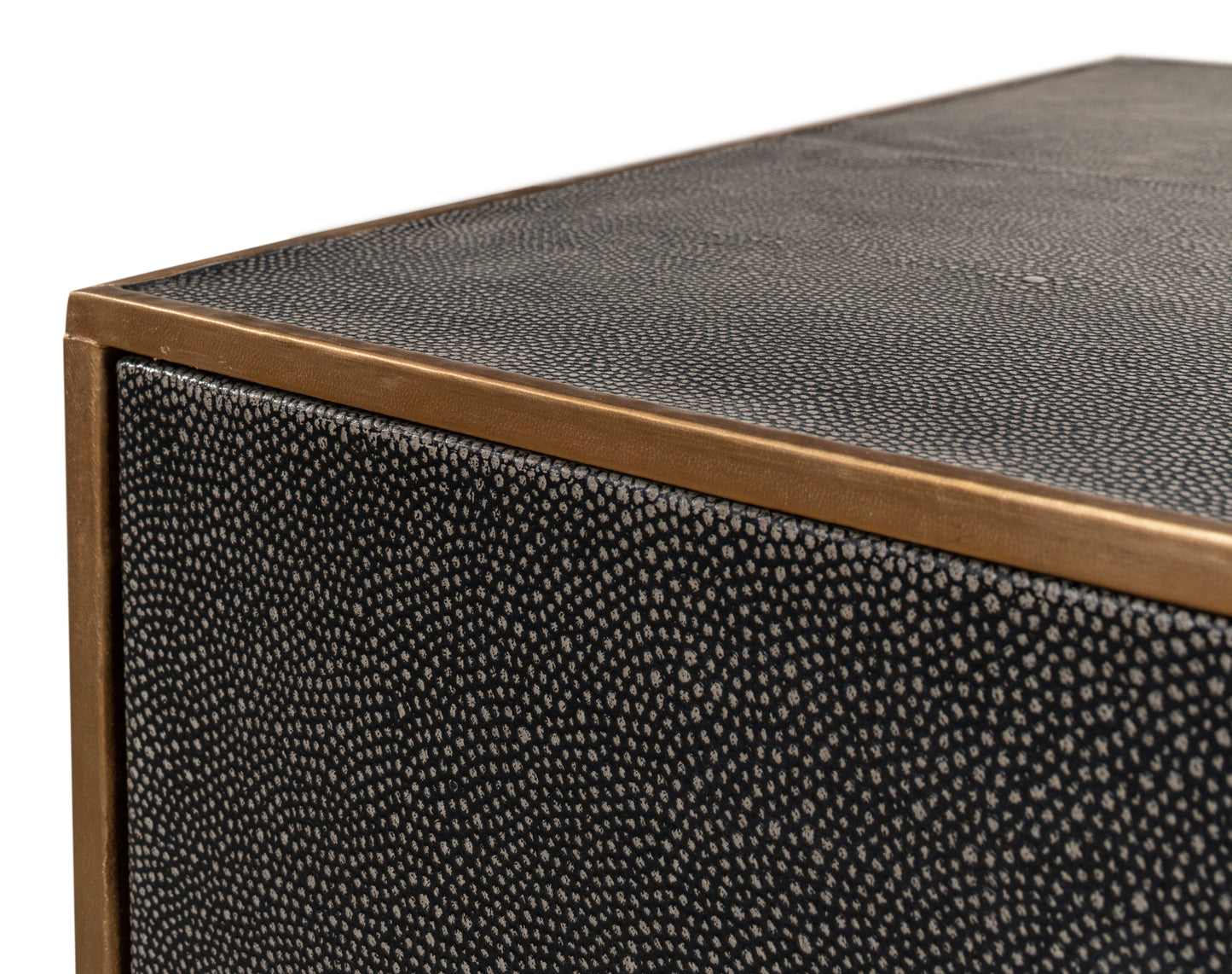 GIDEON SHAGREEN 3 DRAWER SIDE TABLE - GREY
