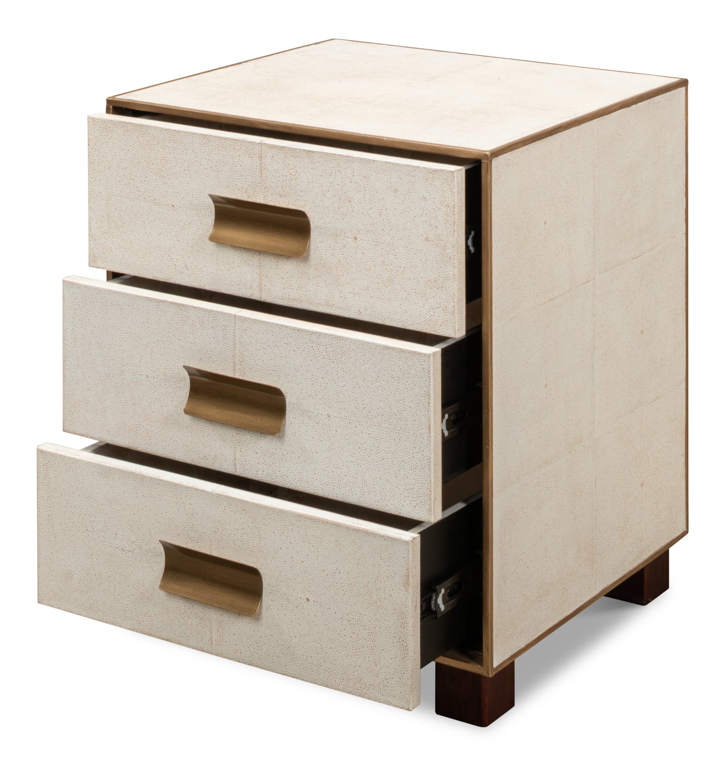 SHAGREEN 3-DRAWER SIDE TABLE, OSPREY WHITE