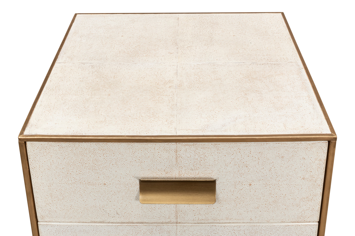 SHAGREEN 3-DRAWER SIDE TABLE, OSPREY WHITE