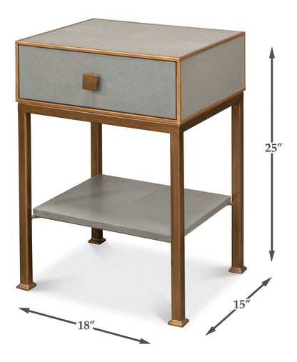 Gillian One Drawer Nightstand  Storm Gry