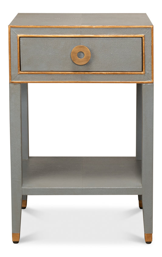 GABRIELLA SHAGREEN NIGHTSTAND,STORM GREY
