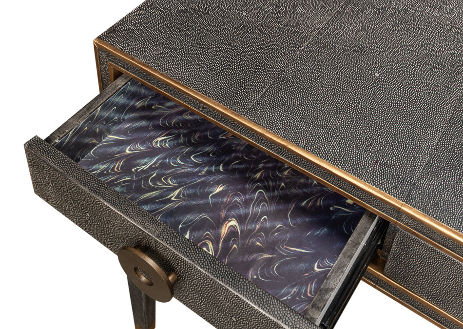 Gabriella Shagreen Desk/Table - Antique Grey
