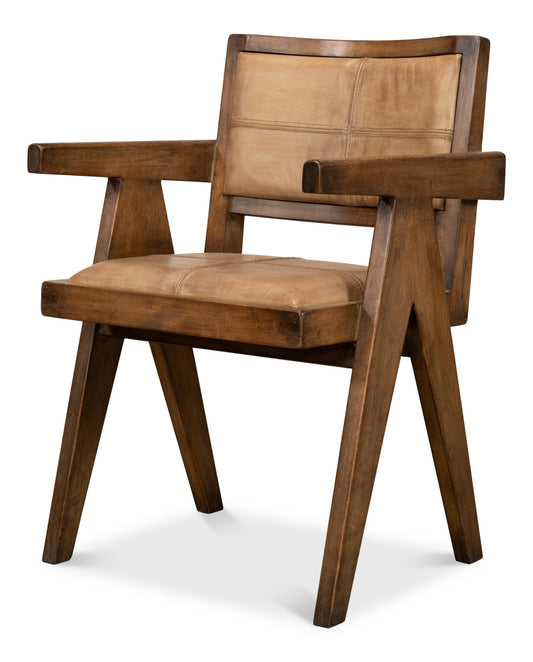ANGUS CHAIR, BROWN W/BROWN LEATHER
