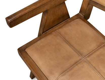 ANGUS CHAIR, BROWN W/BROWN LEATHER