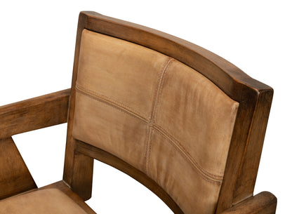 ANGUS CHAIR, BROWN W/BROWN LEATHER