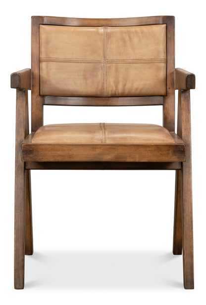 ANGUS CHAIR, BROWN W/BROWN LEATHER