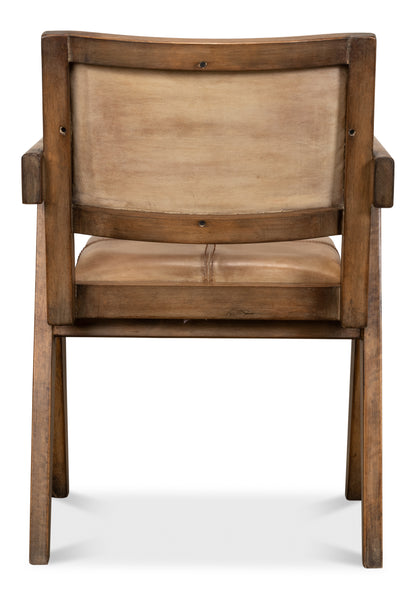 ANGUS CHAIR, BROWN W/BROWN LEATHER