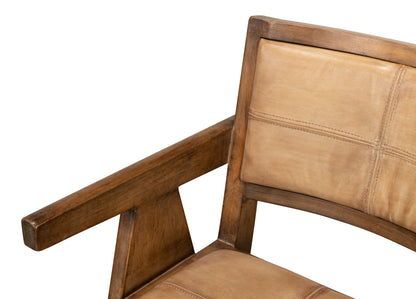 ANGUS CHAIR, BROWN W/BROWN LEATHER