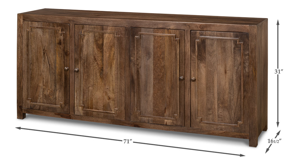 Benedict Brown Wood Sideboard Credenza