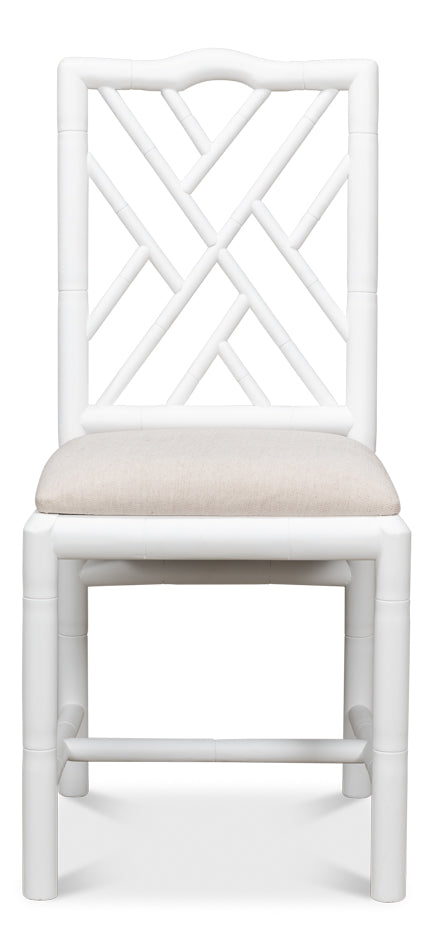 Brighton Bamboo Side Chair, White