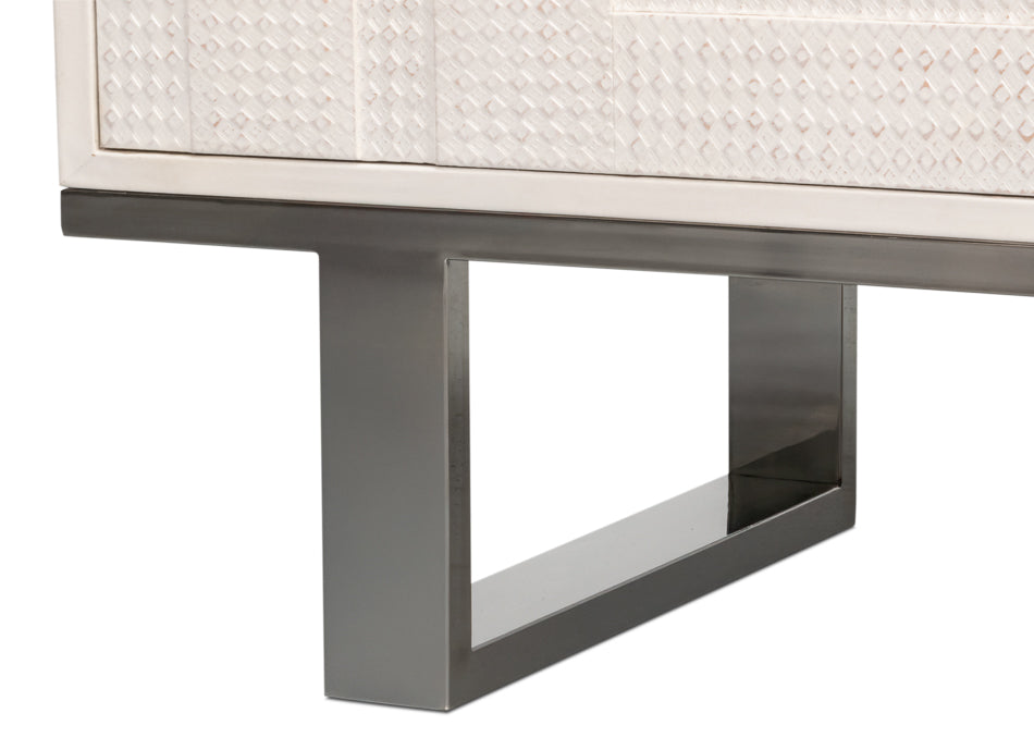 Bronzini Credenza Small Embossed White