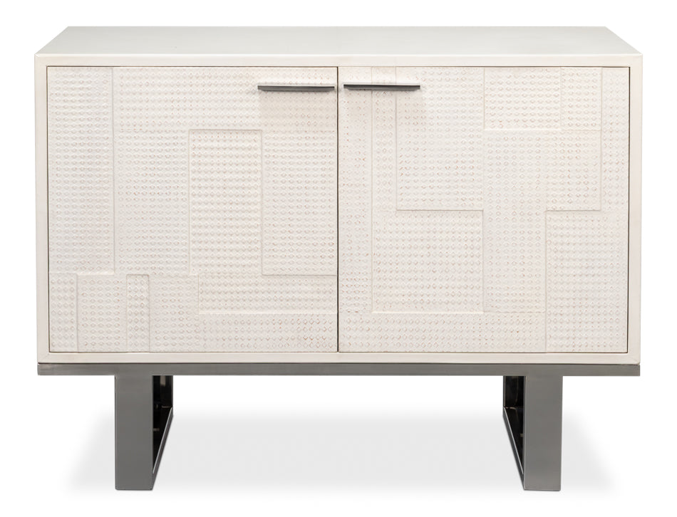Bronzini Credenza Small Embossed White