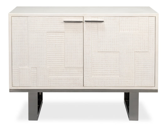 Bronzini Credenza  Small Embossed White