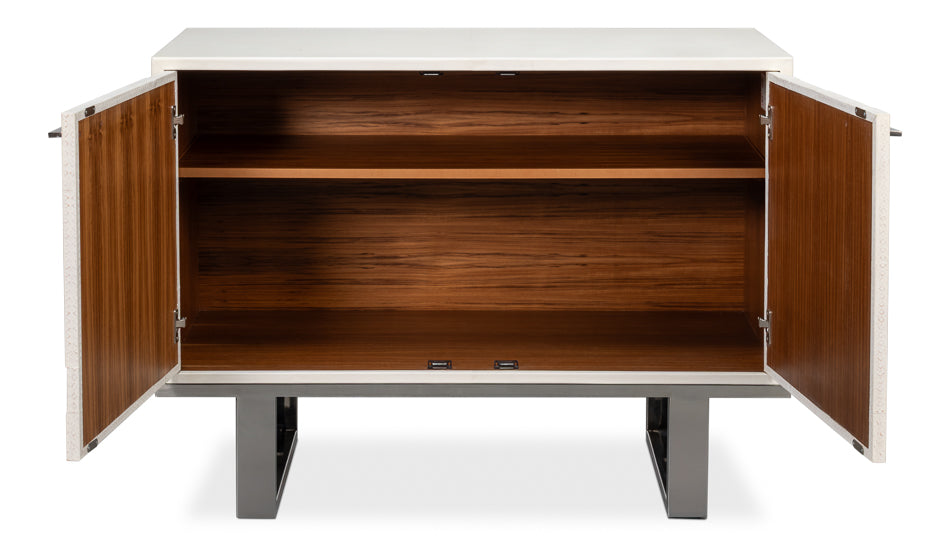 Bronzini Credenza Small Embossed White