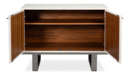 Bronzini Credenza Small Embossed White