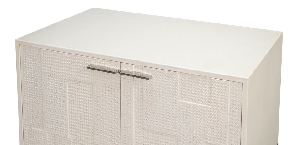 Bronzini Credenza Small Embossed White