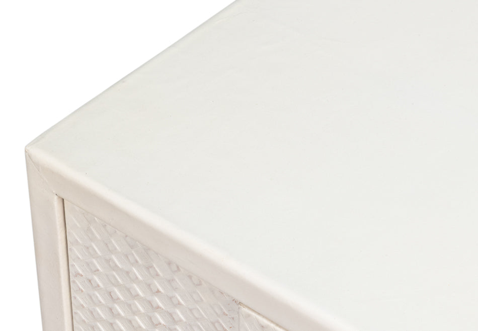 Bronzini Credenza Small Embossed White