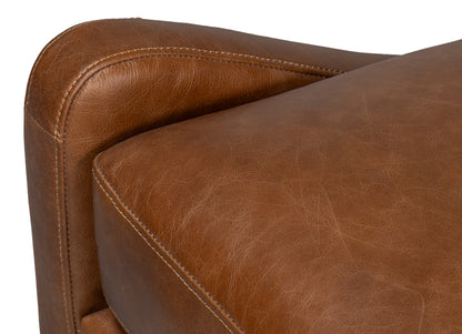 Brandy Contemporary Distilled Leather | Accent Chair | Cognac Brown