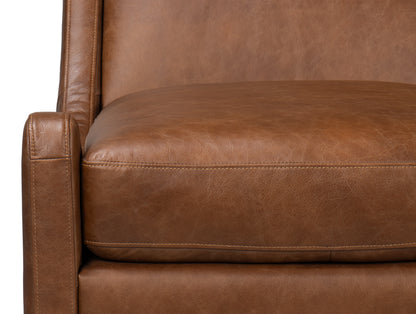 Brandy Contemporary Distilled Leather | Accent Chair | Cognac Brown