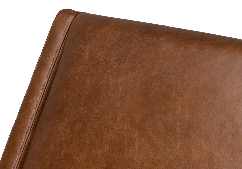 Brandy Contemporary Distilled Leather | Accent Chair | Cognac Brown