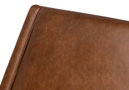 Brandy Contemporary Distilled Leather | Accent Chair | Cognac Brown