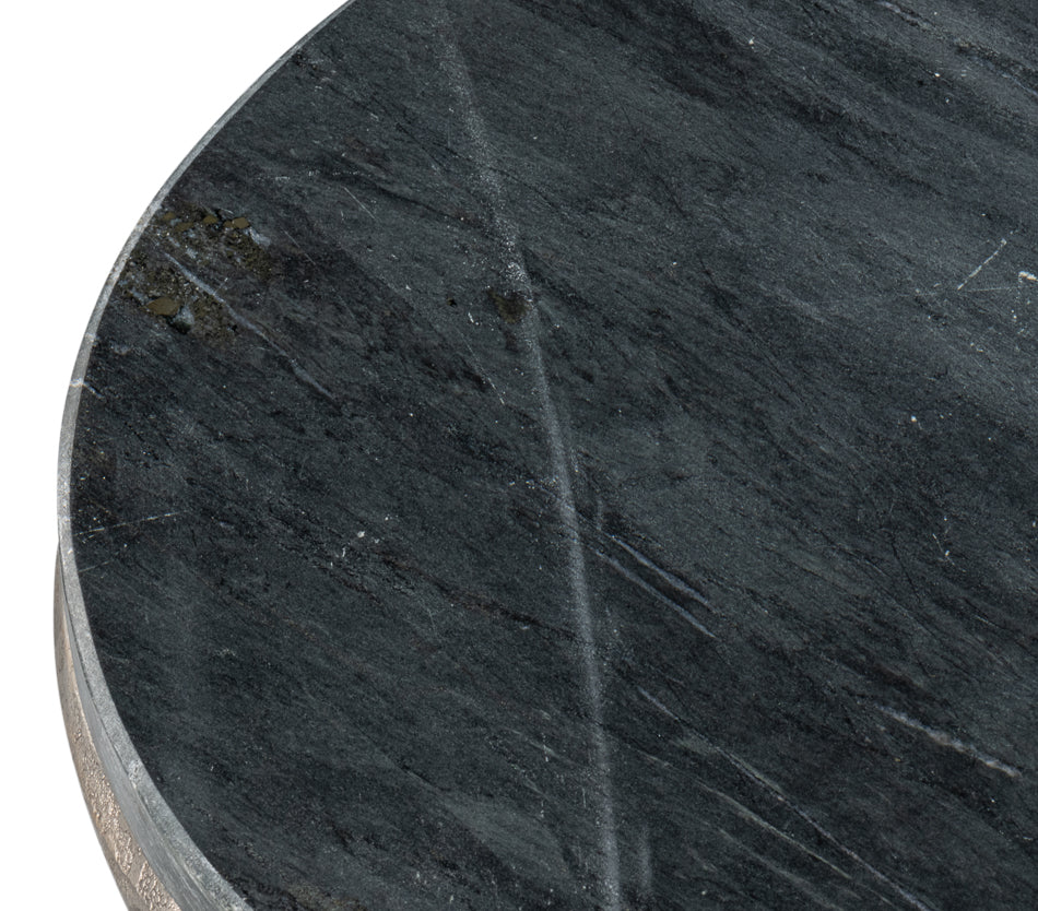 DERRICK IRON END TABLE WITH MARBLE TOP