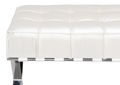 CATALUNYA LONG BENCH, WHITE PEARL LEATHER