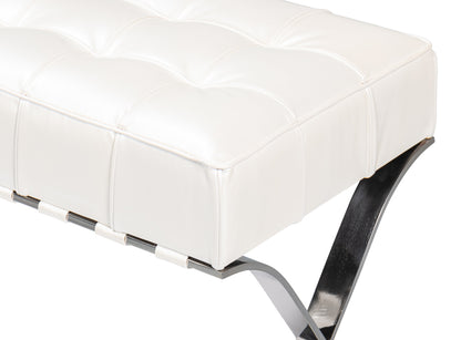 CATALUNYA LONG BENCH, WHITE PEARL LEATHER