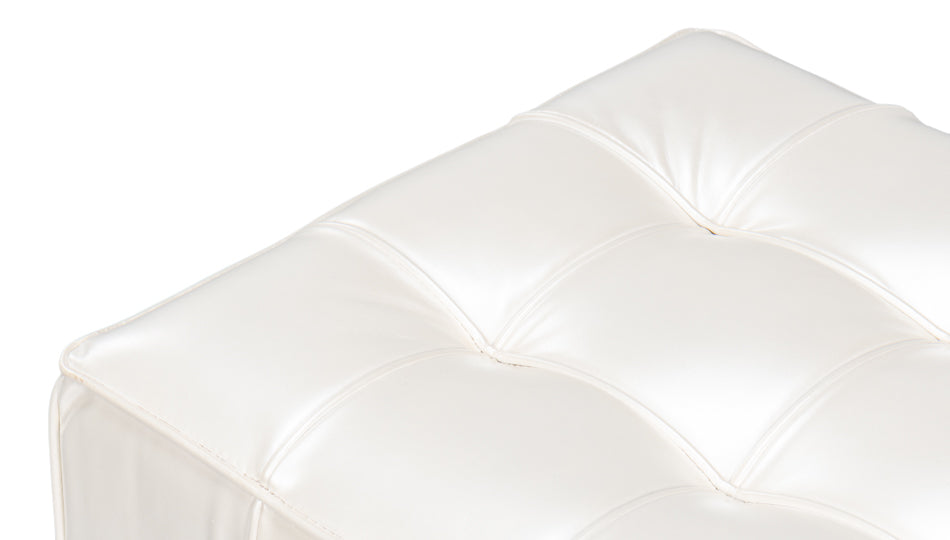 CATALUNYA LONG BENCH, WHITE PEARL LEATHER