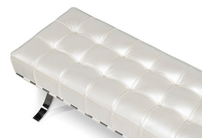 CATALUNYA LONG BENCH, WHITE PEARL LEATHER
