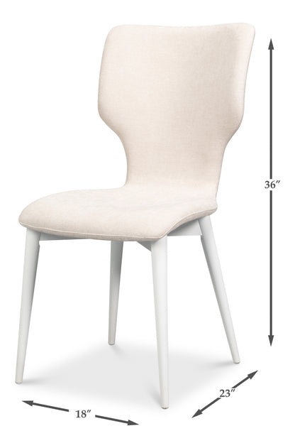 CONTOUR SIDE CHAIR, CORTINA WHITE