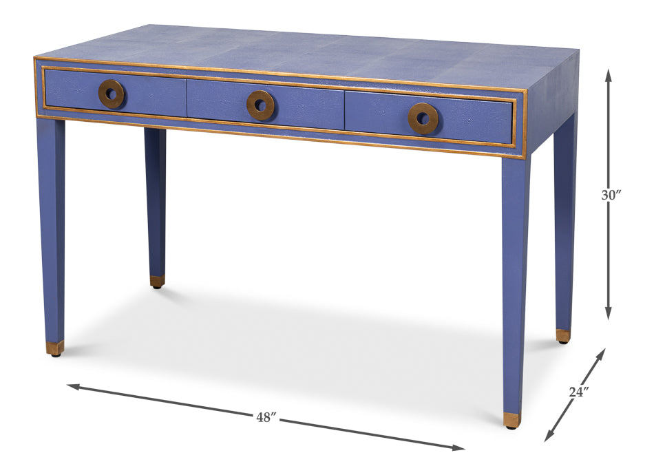Gabriella Shagreen Desk/Table - Marlin Blu