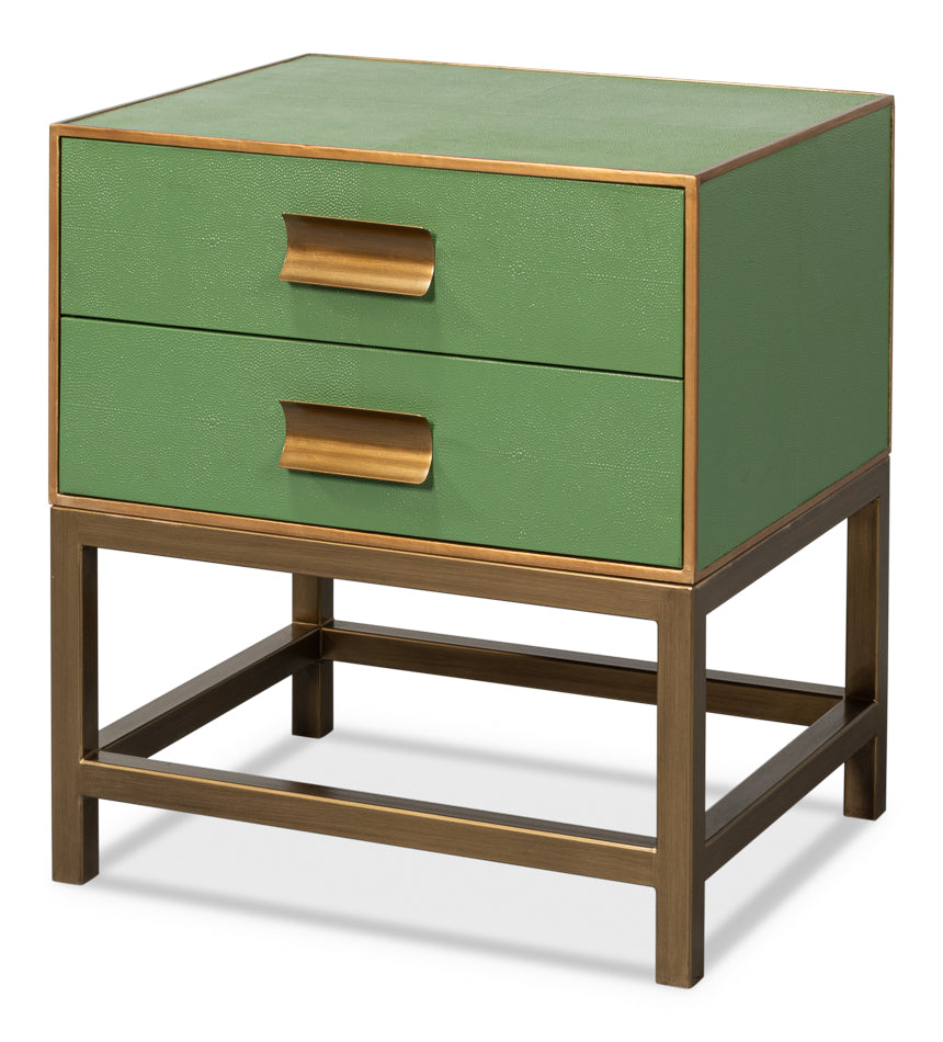 GIDEON SHAGREEN SIDE TABLE - WATERCRESS