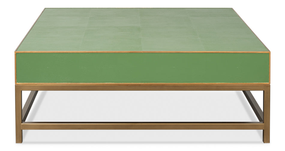 Gideon Shagreen Square Coffee Table - Watercress