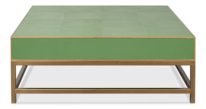 Gideon Shagreen Square Coffee Table - Watercress