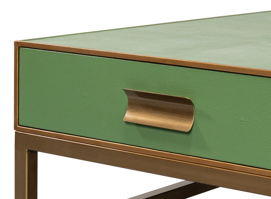 Gideon Shagreen Square Coffee Table - Watercress