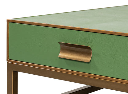 Gideon Shagreen Square Coffee Table - Watercress