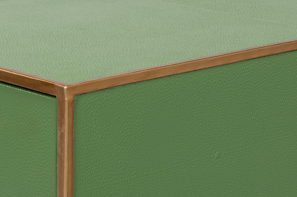 Gideon Shagreen Square Coffee Table - Watercress