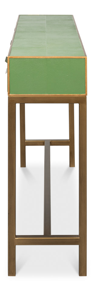 Gideon Shagreen Console - Watercress