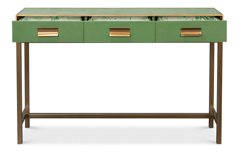 Gideon Shagreen Console - Watercress
