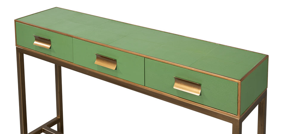 Gideon Shagreen Console - Watercress