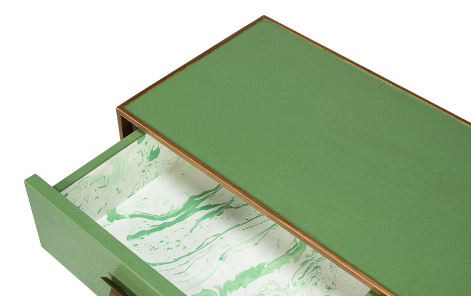 Gideon Shagreen Console - Watercress