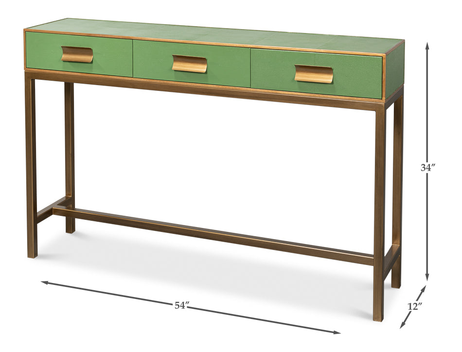 Gideon Shagreen Console - Watercress