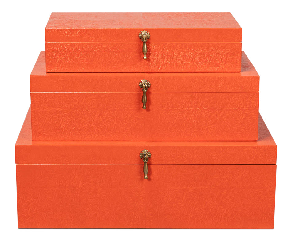 COSMOS NESTING BOXES, SET OF 3, ORANGEADE