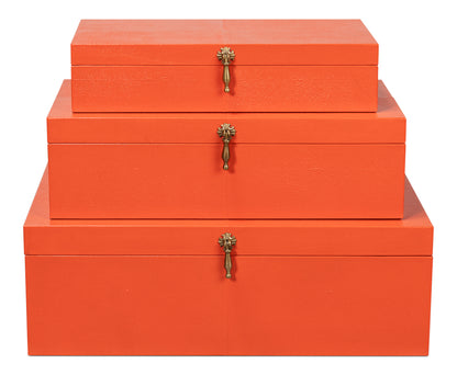 COSMOS NESTING BOXES, SET OF 3, ORANGEADE