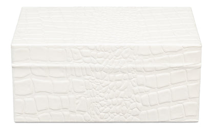 CANDECE LEATHER BOX, PEARL, S/3