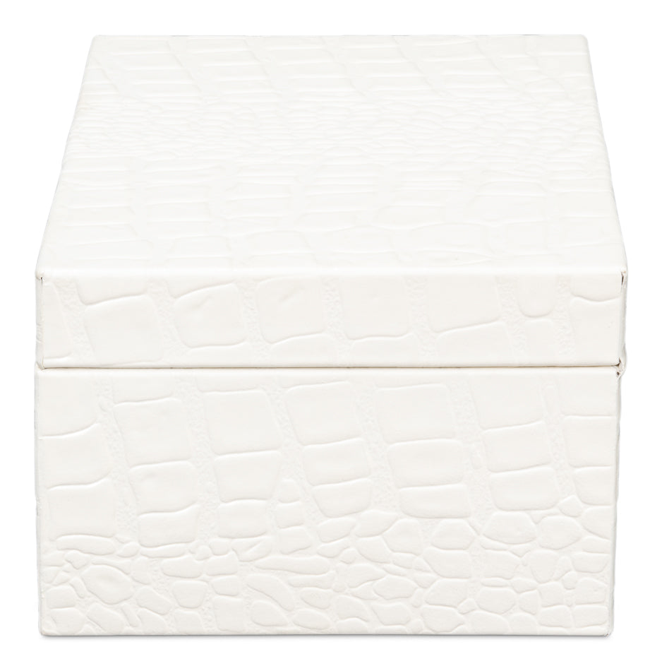 CANDECE LEATHER BOX, PEARL, S/3