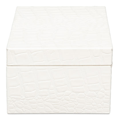 CANDECE LEATHER BOX, PEARL, S/3