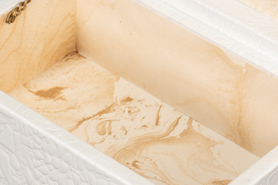 CANDECE LEATHER BOX, PEARL, S/3